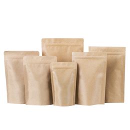 Kraftpapier bruin koffiebonen dikker voedsel verpakking tassen staande aluminium folie binnen zilveren plaat thee en huisdieren voedsel opslag