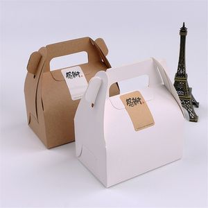 Papel Kraft Cookie Cake Packaging Box Cartón Cake Muffin Cookies Candy Box Wedding Party Birthday YQ01995