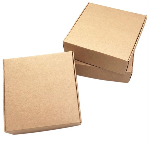 Cajas de regalo de papel Kraft Caja de embalaje de caja Kraft agradable Tamaño pequeño 100Pcs314g