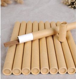 Tubo de incienso de papel Kraft Barril de incienso Caja de almacenamiento pequeño para 10 g 20g Joss Stick Conveniente Tubo de perfume de papel con papel1526982