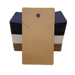 Tarjeta de papel Kraft para collar con bolsa de opp, tarjeta colgante en blanco de 5x8,9 cm, tarjetas de embalaje de joyería para exhibición de accesorios de joyería, tarjeta de embalaje