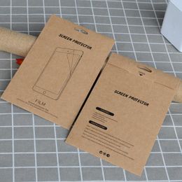 Bolso de caja de paquete de papel Kraft para tableta 10.2 pulgadas Pro 11 AIR 2 3 MINI 5 4 3 2 9H Protector de pantalla de cristal templado Bolsa de venta