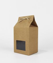 Kraft Paper Partywedding Gift Bags met duidelijke PVC Window CookySchocolatesCandy Packing Boxes8599237