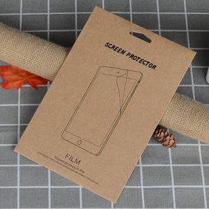 Paquete de caja Kraft Retail Paquete de cajas de embalaje de papel para protector de pantalla de vidrio templado para ipad air2 5 6 234 Mini New ipad 2017