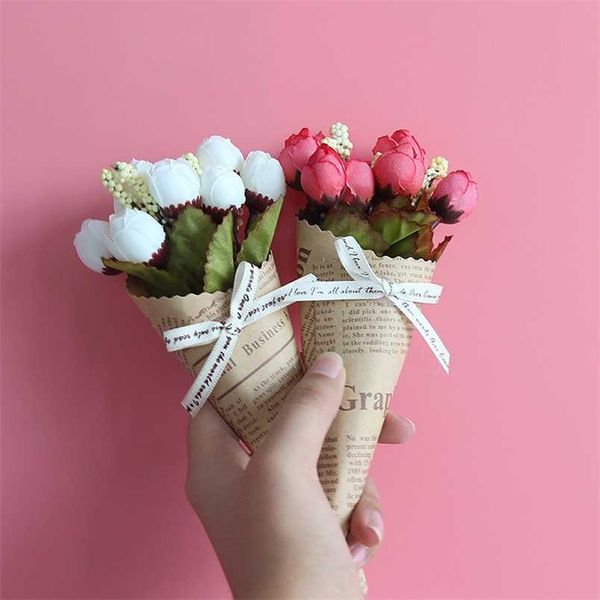 Kraft Paper SPEPER Artificial Flower Set Creative Home Decoration Artificial Flower Bouquet Shooting Tropical Decoration 211104