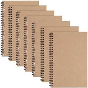 Kraft Spiral Notepads Journals Notebooks Soft Cover 50 Sheets 100 pagina's leeg papier voor Office Studenten School
