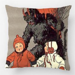 Krampus Chasing Children Switch Pad Throw Pillow Case Cuscino decorativo Federa Personalizza regalo di Lvsure per divano Seat C246w