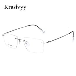 Krasivyy Brilmontuur Mannen 2024 Europese Ontwerp Vierkante Randloze Recept Brillen Brillen voor Vrouwen 240322