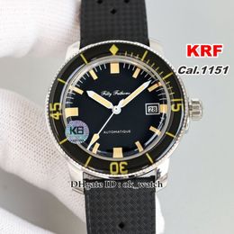 KRF Horloge Fifty Fathoms Barakuda 5008B-1130-B52A Cal 1151 Automatisch herenhorloge zwarte wijzerplaat 40 3 mm herenhorloges rubberen band3100