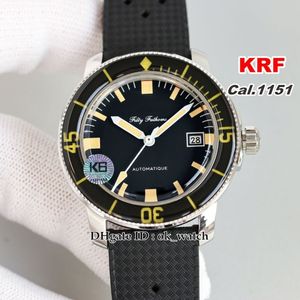 KRF Horloge Fifty Fathoms Barakuda 5008B-1130-B52A Cal 1151 Automatisch herenhorloge zwarte wijzerplaat 40 3 mm herenhorloges rubberen band252z