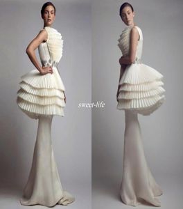 Krikor Jabotian 2020 Robes de soirée peplum sirène volants satin pleine longueur mode arabe célébrité robes de fête formelle fo3991643