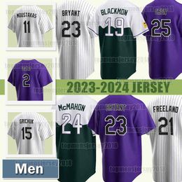 Kris Bryant Jersey Charlie Blackmon Kyle Freeland CJ Cron Colorado Brenton Doyle Ryan McMahon Mike Jurickson Profar Moustakas Rockies Larry Walker Brendan Rodgers