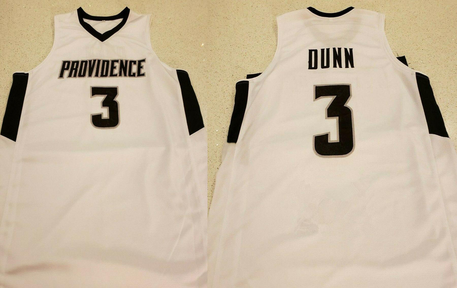 Kris Dunn # 3 Providence Friars Beyaz Koleji Retro Basketbol Forması Erkek Dikişli Özel Herhangi Bir Numara Ad Adseys