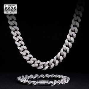 KRKC 12 mm 5a Cz Cz Joya de hombres Joyas Sterling Sier Cuban Link Pulsera