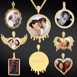 2023 KRKC Aangepast Personaliseerde foto Medallion Geheugen Afbeeldingskader Locket Hanger Ketting Ketting met