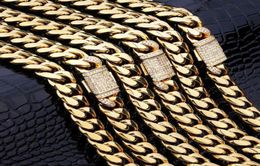 Krkc goud gevulde Miami Link Chain Necklace Cadena de Oro Mens Hip Hop Custom Cuban Chains Hiphop Jewelry2221K6674147