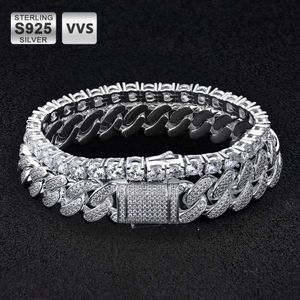 KRKC Groothandel 925 Sterling Silver Real Diamond Jewelry VVS Cuban Link armband Diamond tennisarmband