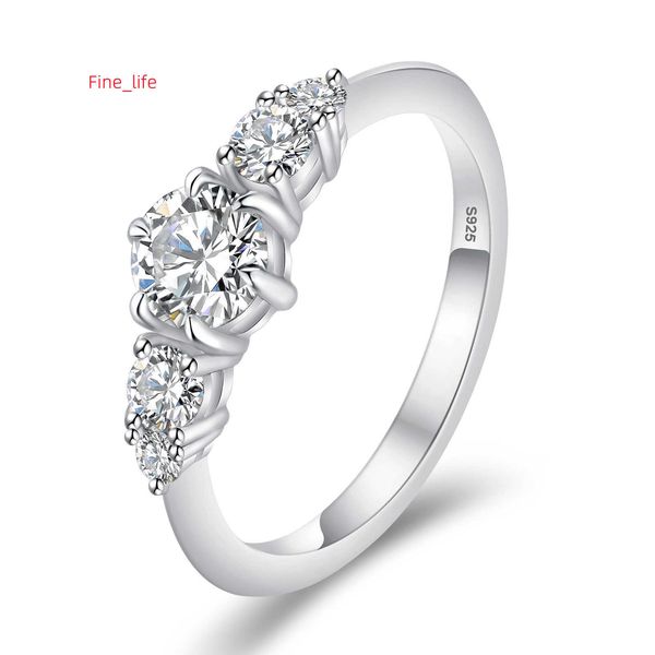 KRKC gros bijoux VVS1 925 en argent Sterling bandes de mariage laboratoire diamant anneaux Moissanite empilable bague de fiançailles pour les femmes