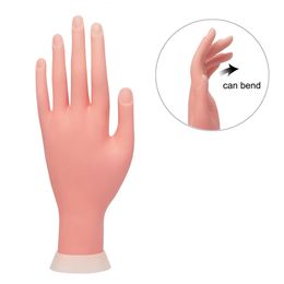 Krofaue Nail Practice Hand Model Bendable Soft Plashetic Plastic Flexible Training Fake Hand Mannequin Affichage 240411