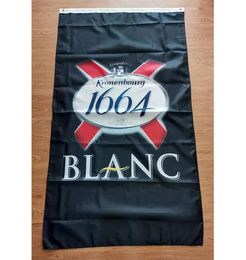 KRONENBOURG 1664 BLANC BEAR FLAG 35ft 90cm150cm Polyester Flag Decoration Decoration Flying Home Garden Flag festives Cadeaux 2592815