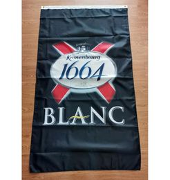 KRONENBOURG 1664 BLANC BEAR FLAGE 35FT 90CM150CM POLYESTER FLAG Decoration Décoration Flying Home Garden Flag festives Cadeaux 7287978