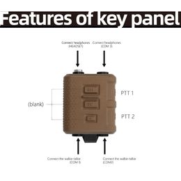 KRYDEX FCS V60 PTT Connecteur de récepteur de transmetteur tactique pour le casque COMTAC III AMP CABLE ADAPTATE