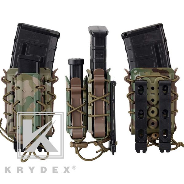 Krydex Tactical MOLLE 5.56 7,62 9 mm Rifle Pistol Magazine Pouche porteuse Holder Mag Holder pour M4 AK HUNTING Shooting Gun Airsoft