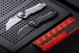 KS 7350 Couteau pliant tactique automatique 9CR18MOV Blackwhite Stone Wash Blade 6061T6 Handle Edc Pocket Couteaux avec vente au détail B1196243