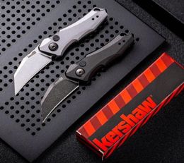 KS 7350 Couteau pliant tactique automatique 9CR18MOV BLACKWHITE STONE WASH BLADE 6061T6 Handle Edc Pocket Couteaux avec vente au détail B1048990