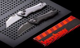KS 7350 Couteau pliant tactique automatique 9CR18MOV Blackwhite Stone Wash Blade 6061T6 Handle Edc Pocket Couteaux avec vente au détail B8710610