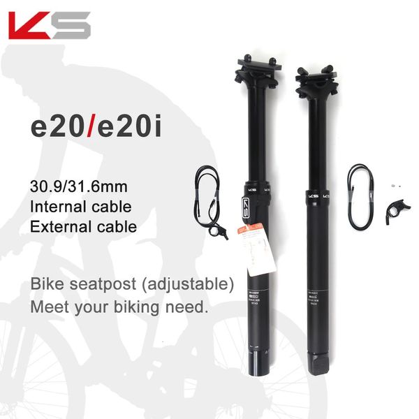 KS E20i Routage interne Kindshock E20 Câble externe Compte-gouttes de vélo à distance Contrôle de fil de vélo de montagne Tube de selle de levage Tige de selle 240325