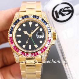 KS Factory 18k gouden herenhorloge met diamanten bezel Eta 2836 automatisch uurwerk 904L stalen armband 116758 waterdicht lichtgevend mechanisch horloge