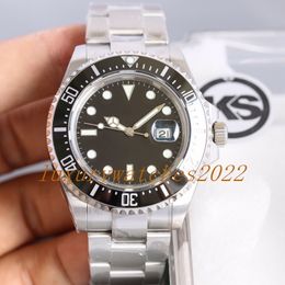 KS Factory 43mm Mens Watch Sea Black Dial Ceramic Bezel Cal.2836/Cal.3135 Beweging Hoogwaardige 126600 Fijne staal Diver ETA Automatisch mechanisch polshorloge