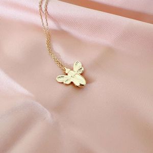 KS Family Fun personnalisé diamant étincelant abeille collier femme Instagram insecte pendentif Design sens clavicule chaîne minimaliste 420