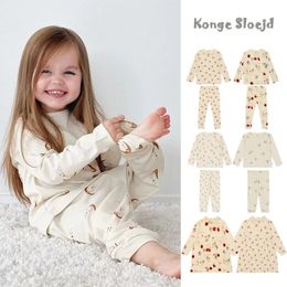 KS Kids Pyjama Set Baby Boys Christmas Bottom Shirt Suits Peuter Girl Cleren Cartoon Lange Mouw Dress Childrens Clothing 240430