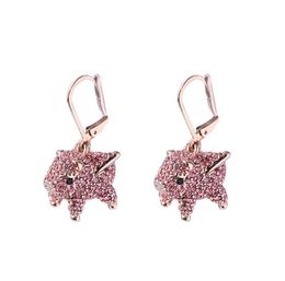 KS Série Animal Fruit Diamond Stud Owl Ananas Piglelet Dolphin Abeille Couleur Boucles d'oreilles en diamant pour Sweet Girl3357693