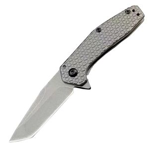 KS1324 Assisted Flipper Folding Knife 8Cr13Mov Stone Wash Blade Aviation Aluminium Hendel EDC Pocket Knives