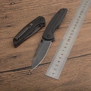 KS1345 Assisted Flipper Folding Knife 8Cr13Mov Black Stone Wash Blade Nylon plus glasvezelhandgreep EDC Pocket Knives met retailbox