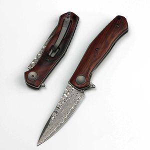 Cuchillo Flipper KS4020 VG10 de acero de Damasco de 3,25 