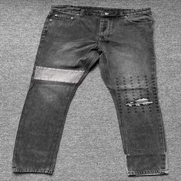 KSB Australian Heren Spring Summer Waste jeans met versleten gaten slanke passende stretchbroeken