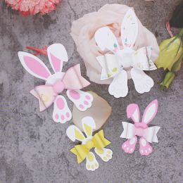 Kscraft Bunny Bows Cutting Dies Plantillas para álbumes de recortes de bricolaje Cartas de papel de bricolaje decorativo