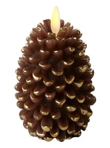 KSPERWAY LED Pine Conge Cougies 35 x 4 Bougies sans flamme à batterie non parfumée avec minuterie Brown T2006015823991