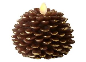 KSPERWAY LED Pine Conge Cougies 35 x 4 Bougies sans flamme à batterie non parfumée avec minuterie Brown T2006018451644