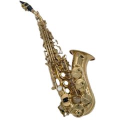 KSS-1000 Gebogen Sopraansaxofoon Goudlak B platte Sax met Alle Accessoires Snelle verzending Muziekinstrumenten