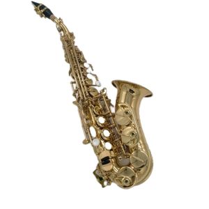 KSS-1000 Saxofón soprano curvo Laca dorada Si bemol Sax con todos los accesorios Envío rápido Instrumentos musicales