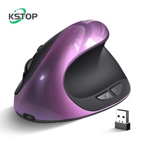 KSTOP Draadloze Muis Verticale Gaming USB Oplaadbare Computer Muizen Ergonomisch Rechtop 1600 DPI voor PC Laptop Thuiswerk 231228