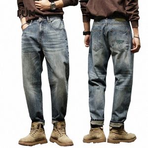 kstun Jeans voor mannen Baggy broek Loose Fit Harembroek Herenkleding Fi Pockets Groot formaat Man Denim Broek Oversized 40 70V2#