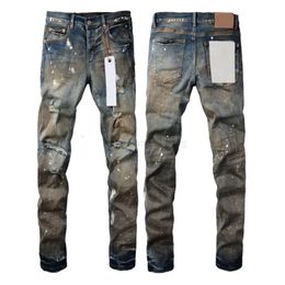 Ksubi Jeans Designer-Jeans für Herren in Lila, zerrissen, gerade, normaler Denim, verwaschenes altes langes Schwarz, gestapelte Jeans 6te25