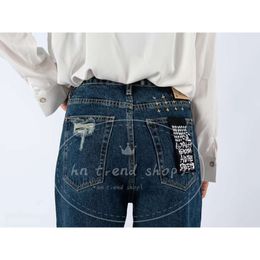 Ksubi Women Jeans Diseñador de cintura alta barril fuera de la hendidura Pantalones de mezclilla azul oscuro Mujer Jeans Mujeres Diseñador Jeans Mujeres Undefinidas 371