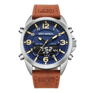 KT Luxury Watch Men Top Brand Watchs en cuir MAN Quartz analogique Digital Imperproof-Wristwatch Big Watch horloge Klok KT1818 2641